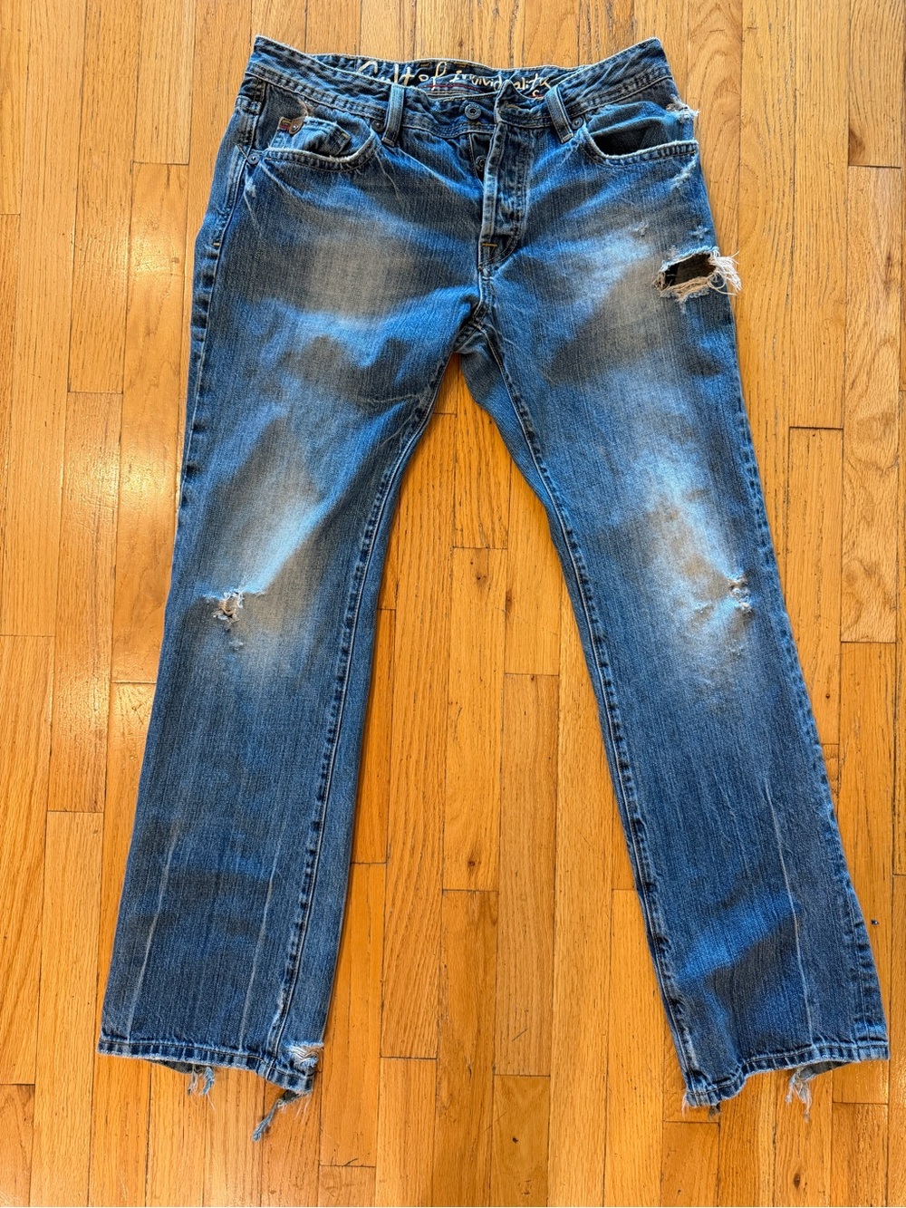 Cult of Individuality Distressed Blue Straight Jeans